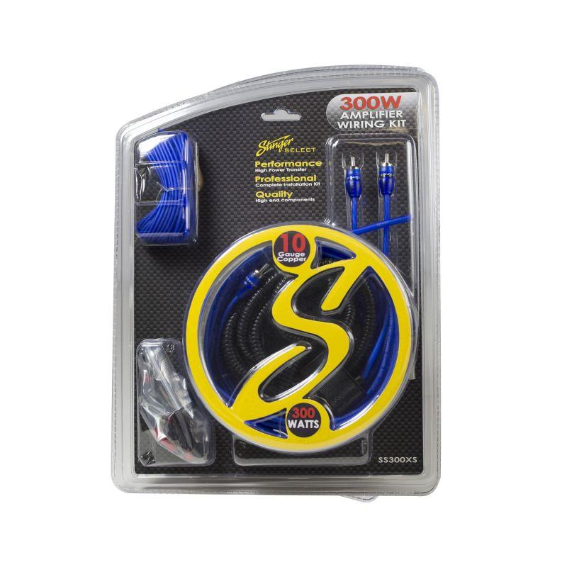 Stinger 10 Ga Copper 300w Amp Kit W-blue Twisted Rca