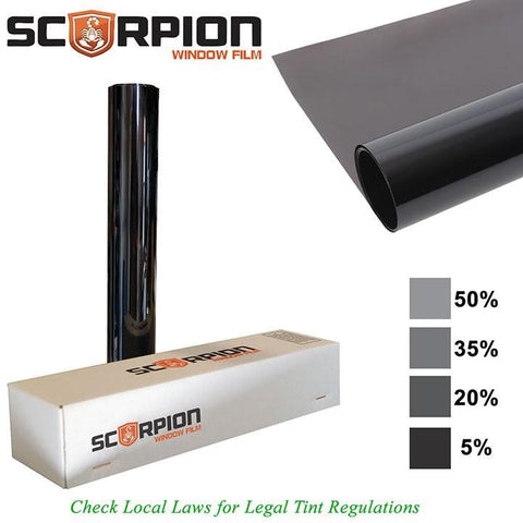 Scorpion Window Tint Sahara Series 1 Ply 50% 24"x 100' Roll Extruded Dye 4 Year Warranty