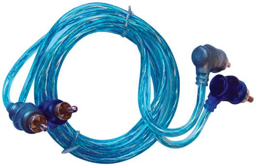 Rca Cable 3' Right Angle Blue-platinum Twisted