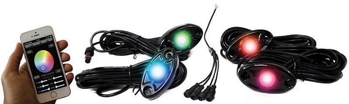 Streetsmart 4-led Glow Pod (black Housing) Kit - Smartphone Controlled With Brain Box Ip68 12v