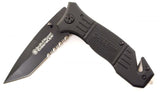 Smith & Wesson Extreme Ops Liner Lock Folding Knife Partially Serrated Drop Point Tanto Blade