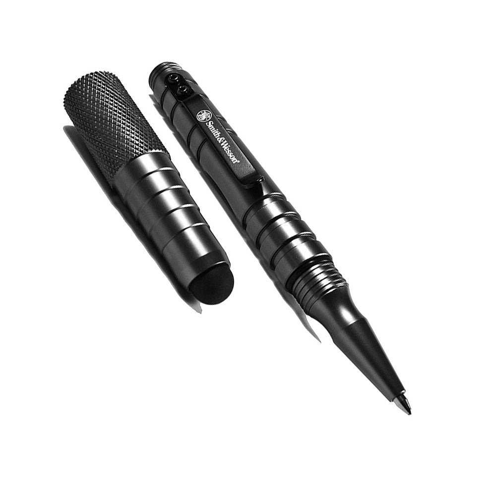 S&w Swpen3bk 5.4in Aircraft Aluminum Refillable Tactical Screw Cap Stylus Pen