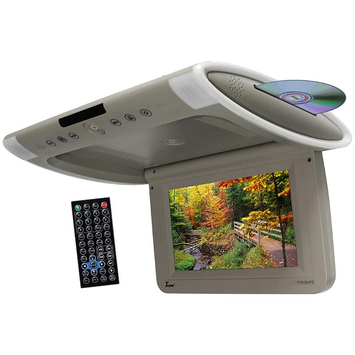 Tview 10.1" Wide Screen Flip Down W-built In Slot Type Dvd Player (gray)