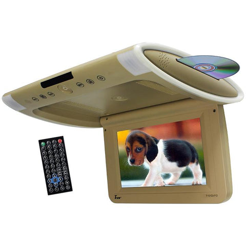 Tview 10.1" Wide Screen Flip Down W-built In Slot Type Dvd Player (tan)