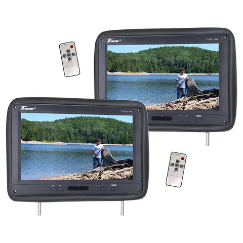 Tview 12.1" Headrest Monitor Ir Transmitter Remotes (2) Black Pair