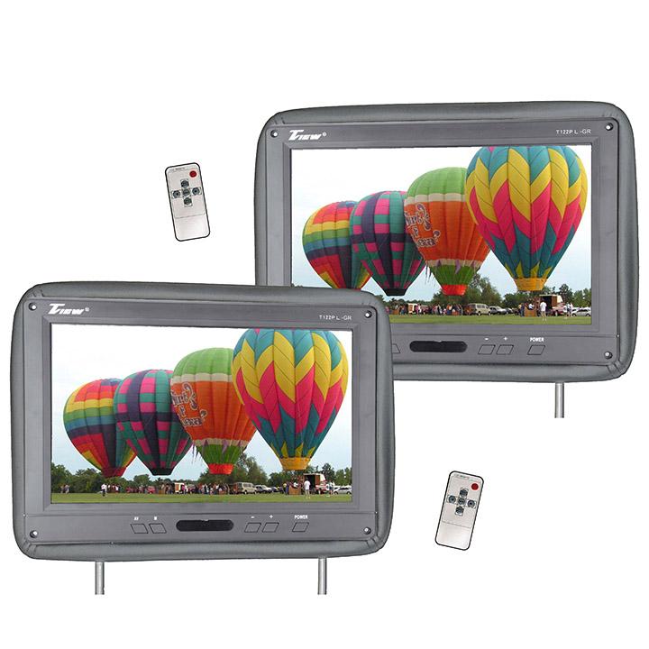 Tview 12.1" Headrest Monitor Ir Transmitter Remotes Gray Pair