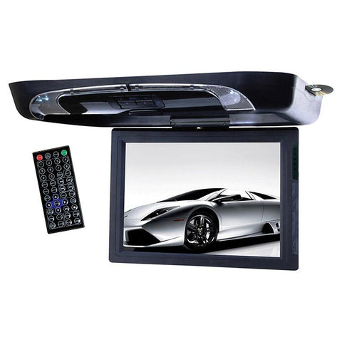 Tview 15" Flip Down Monitor With Dvd Player Usb-sd Ir-fm Transmitters