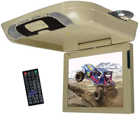 Tview 15" Flip Down Monitor With Dvd Player Usb-sd Ir-fm Transmitters