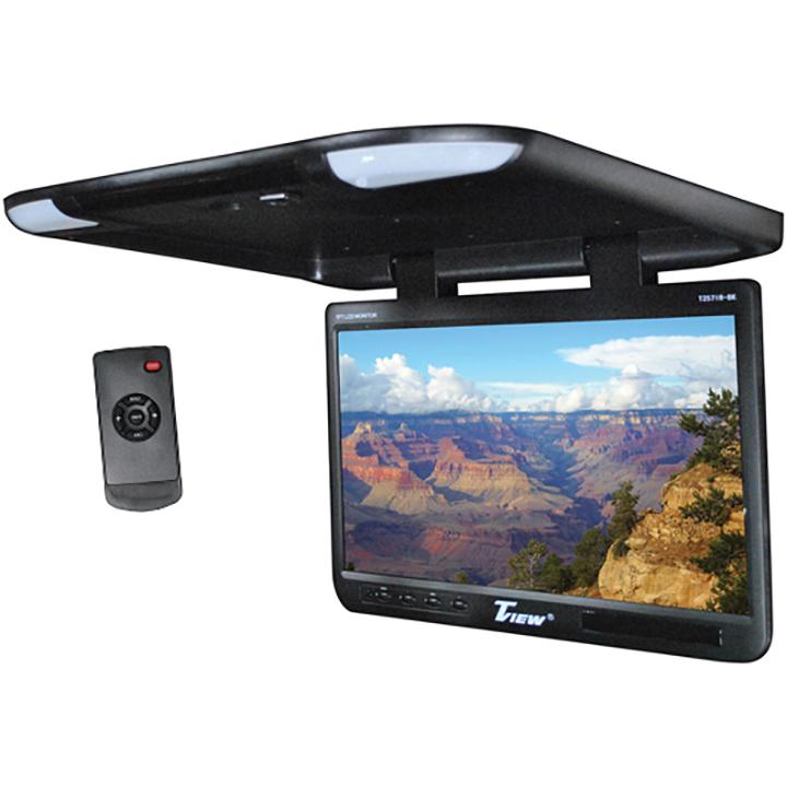 Tview 25" Tft Flipdown Monitor Built In Ir Remote Light Black