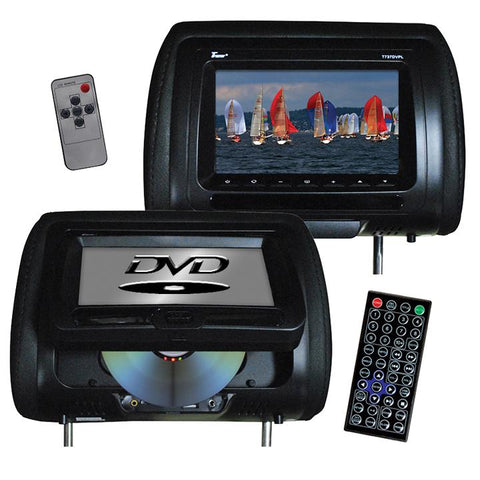 Tview 7" In Headrest Monitor With Dvd Player Built In Speakers Remote Black