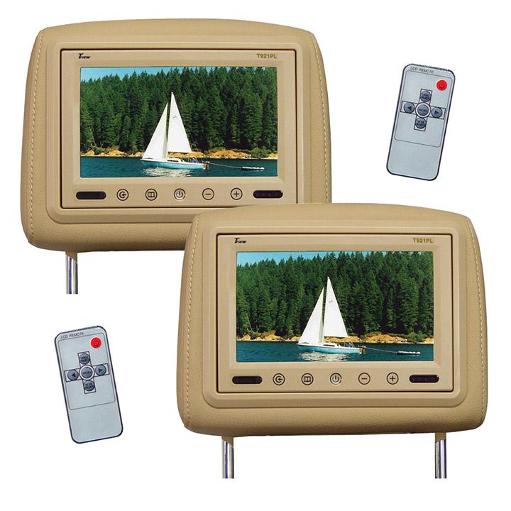 Tview 9" Tft Lcd Monitor In Headrest Ir Trans Tan