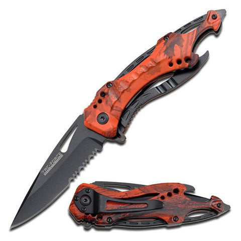 Tac Force Outdoor Folding Knife Red Camo