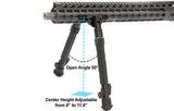 Utg Recon Flex Keymod Bipod Matte Black Cent. Ht. 8.0 Inch-11.8 Inch