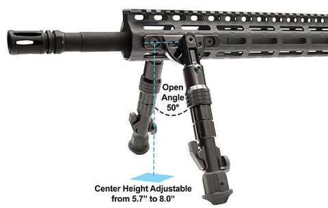 Utg Recon Flex M-lok Bipod Matte Black Cent. Ht. 5.7 Inch-8 Inch