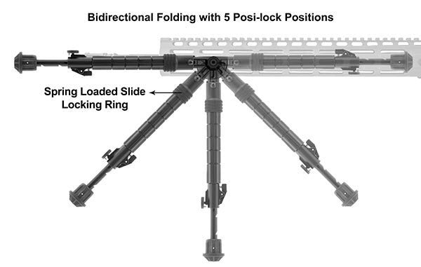 Utg Recon Flex M-lok Bipod Matte Black Cent. Ht. 8.0 Inch-11.8 Inch