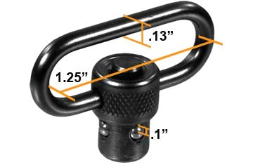 Utg Standard Duty Push Button Qd Sling Swivel 1.25 Inch Loop