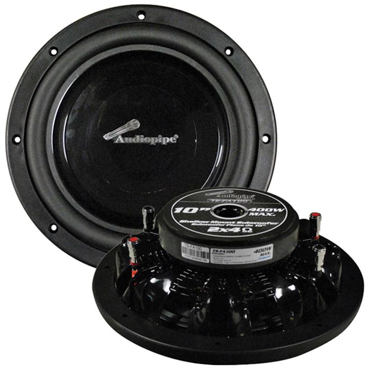 Audiopipe 10" Shallow Mount Woofer 400w Max 4 Ohm Dvc