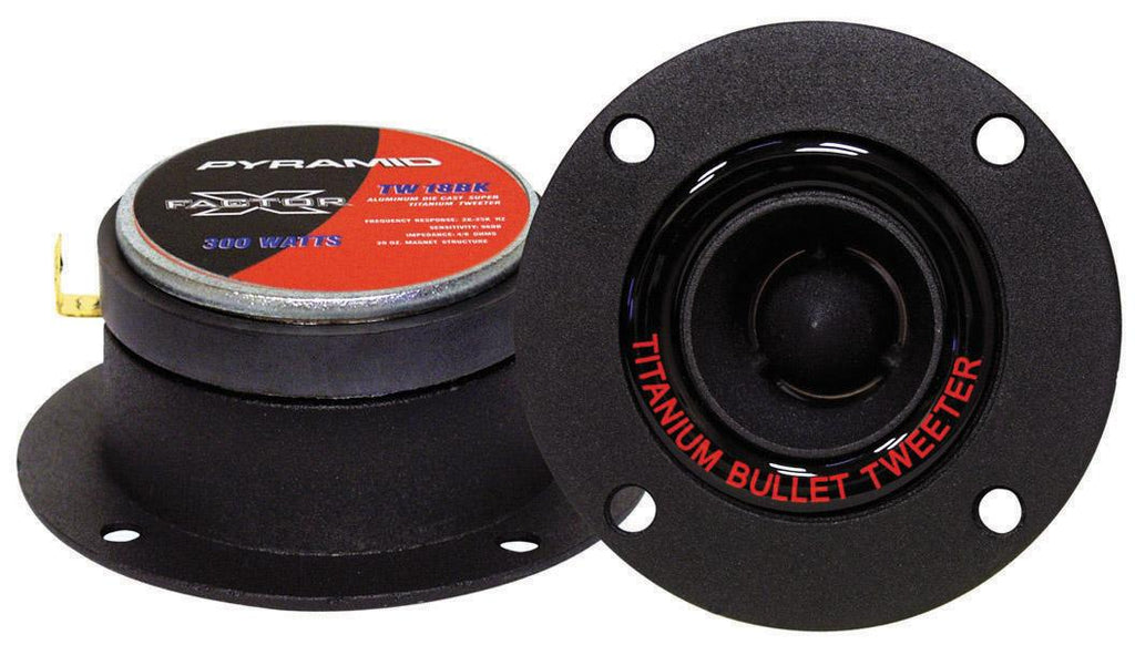 Pyramid Tweeters  (sold In Pairs) Black Die Castbullet Style; 300 Watt; 3.75"