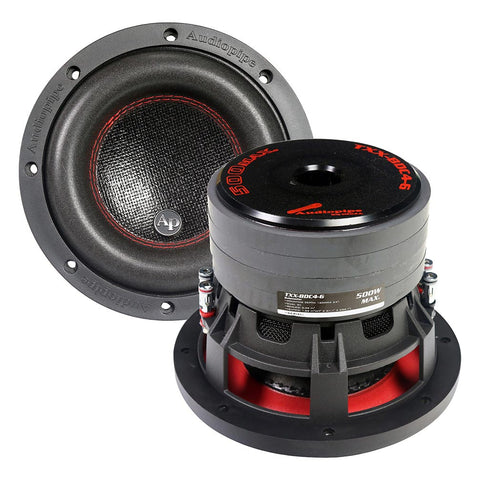 Audiopipe 6.5" Compsoite Cone Subwoofer Quad Stacked Magnet Woofer 250w Rms