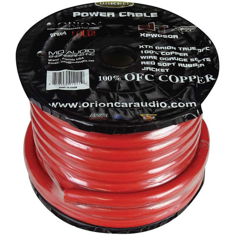 Orion Xtr 100% Copper Wire 0 Gauge 50 Ft Red