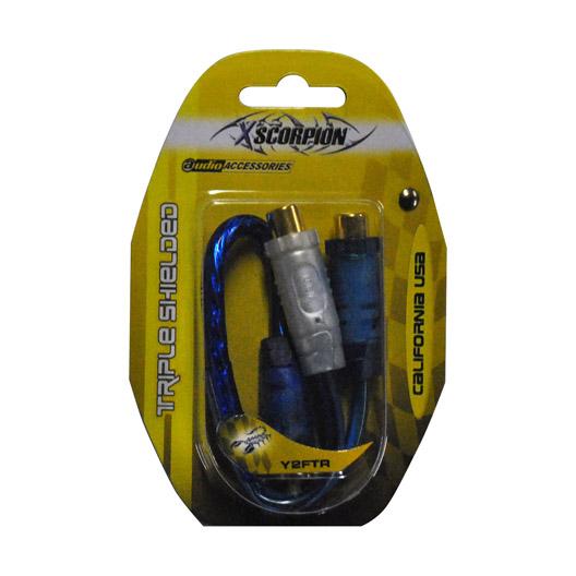 Rca Splitter Xscorpion 1m-2f Blue;triple Shielded