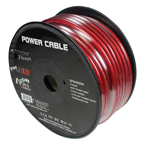 Orion Ztreet 4 Gauge Power Wire Red 100' Roll